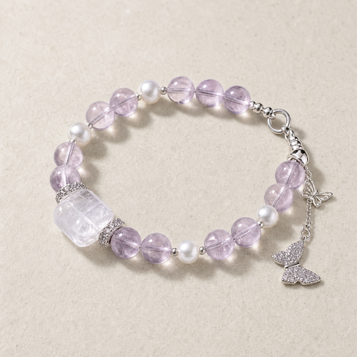 Amethyst & Clear Quartz Bracelet — CLARITY